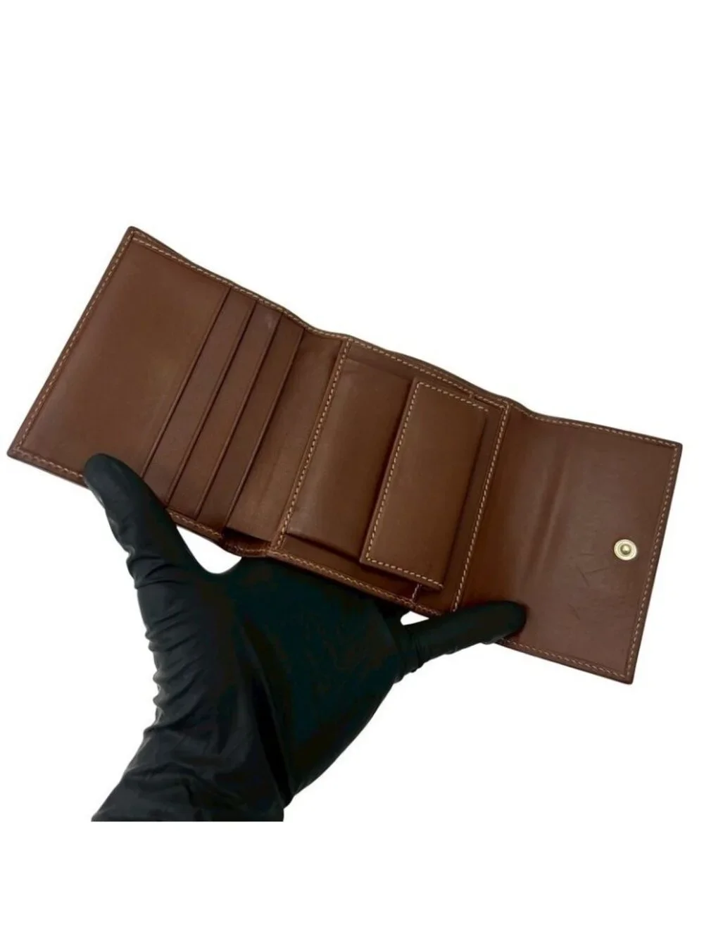 ★SOLD★ Gucci GG Supreme Leather Trifold Wallet Mini Coin Case Card Brown - Picture 7 of 10